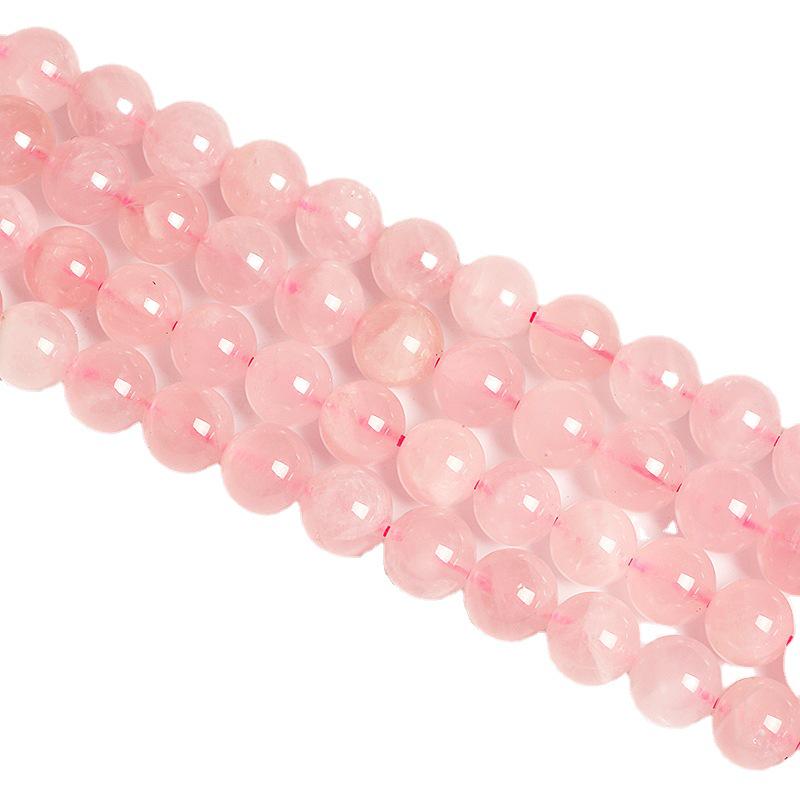 Madagascar Rose Quartz Round Beads for DIY Jewelry: Loose Beads for Crystal Bracelets & Necklaces.