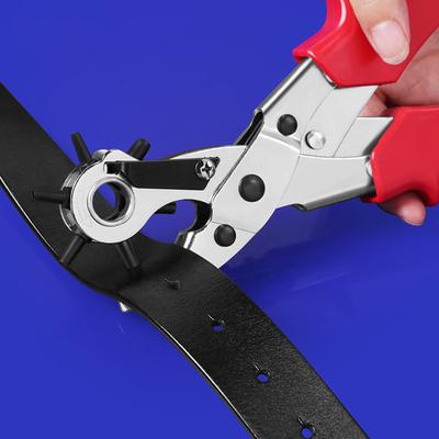 Leather Hole Punch Heavy Duty Rotating Eye Punch Handy Belt Piler Professional Piler Tool for Belt Canvas Soft Plastic