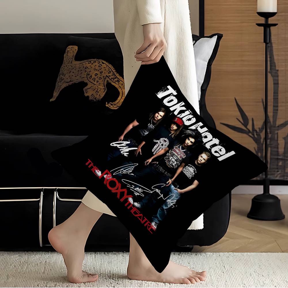 German Rock Band Retro T-Tokio Band H-Hotel Cushion Cover Inches Farmhouse Decor Home Throw Pillow Covers for Couch Decorations