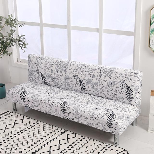 Folding Sofa Furniture Bed Cover Sofa Protective Covers Spandex Stretch Elastic Material Double Chair Cover Slipcovers Living Space Geometric Print