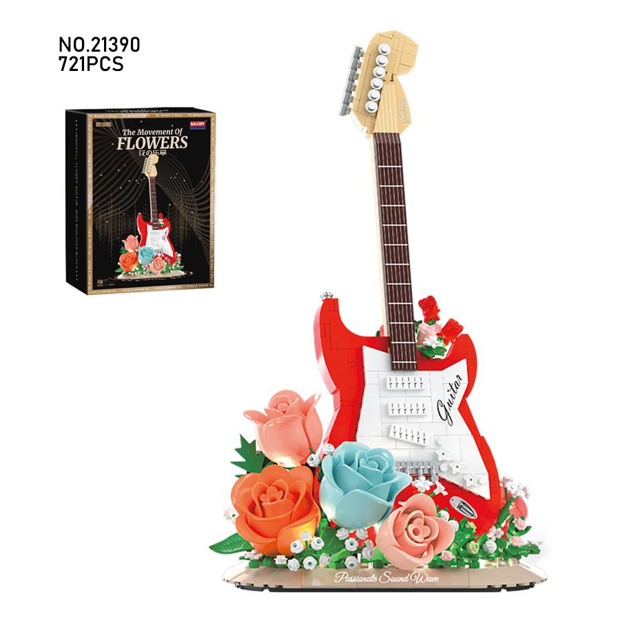 

Пластикові Квіти Електрогітара Укулеле Будівельні Блоки Збірка Іграшки Для Дітей Дорослих Настільний Орнамент Подарунки Предмети No box
