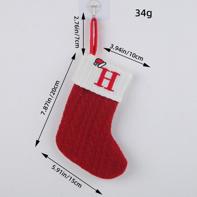 Classic Red Letter Christmas Socks, Hong Kong Love Knitted Holiday Decor