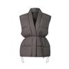 Gilet ajusté à la taille pour femme 2026, col en V, sans manches, en coton, avec cordon de serrage amincissant