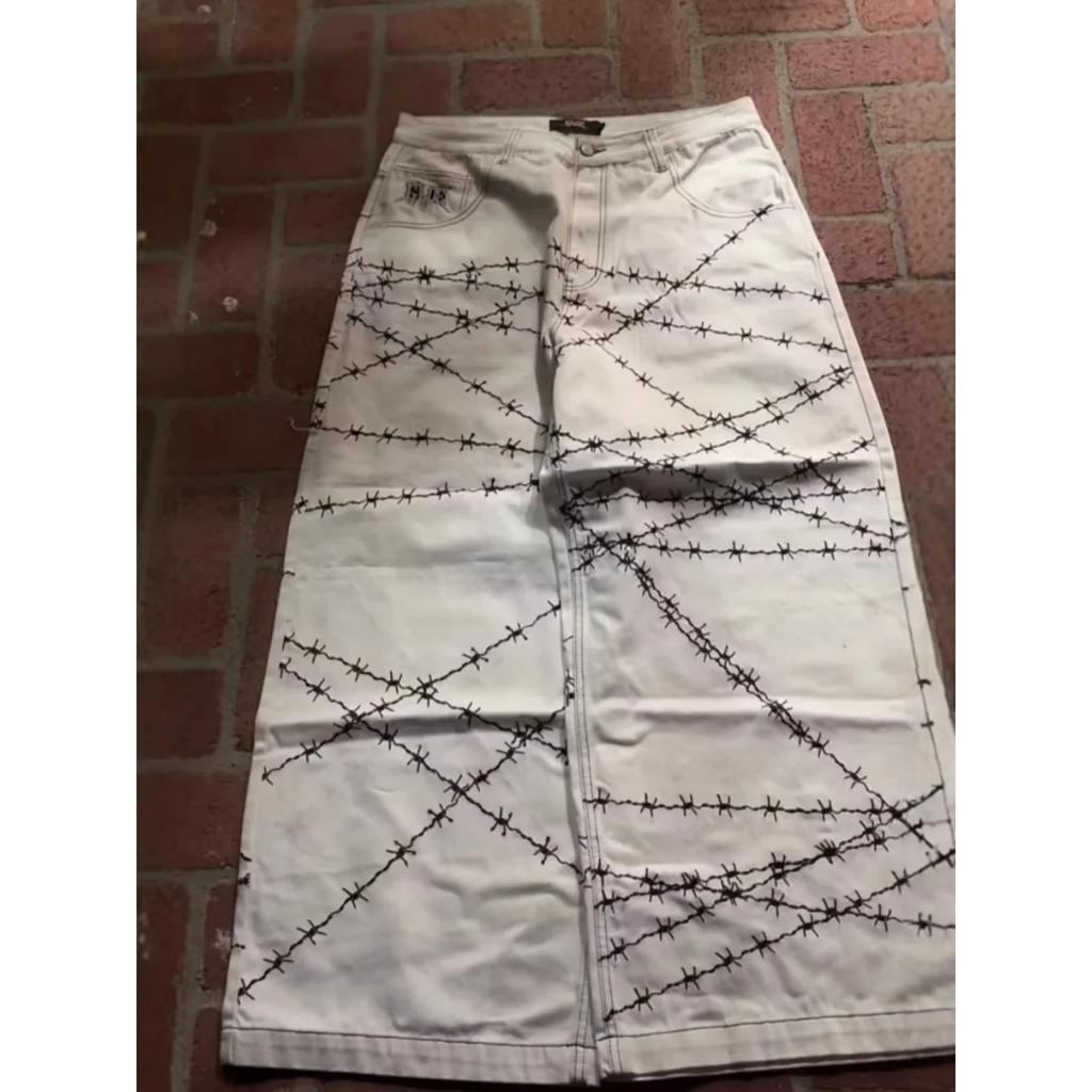 Jeans STREETRICH Y2k High Street Hip Hop Larghi a Gamba Larga Pantaloni Casual Pantaloni da Uomo Jeans Street Wear Pantaloni Stampati Stile Gotico