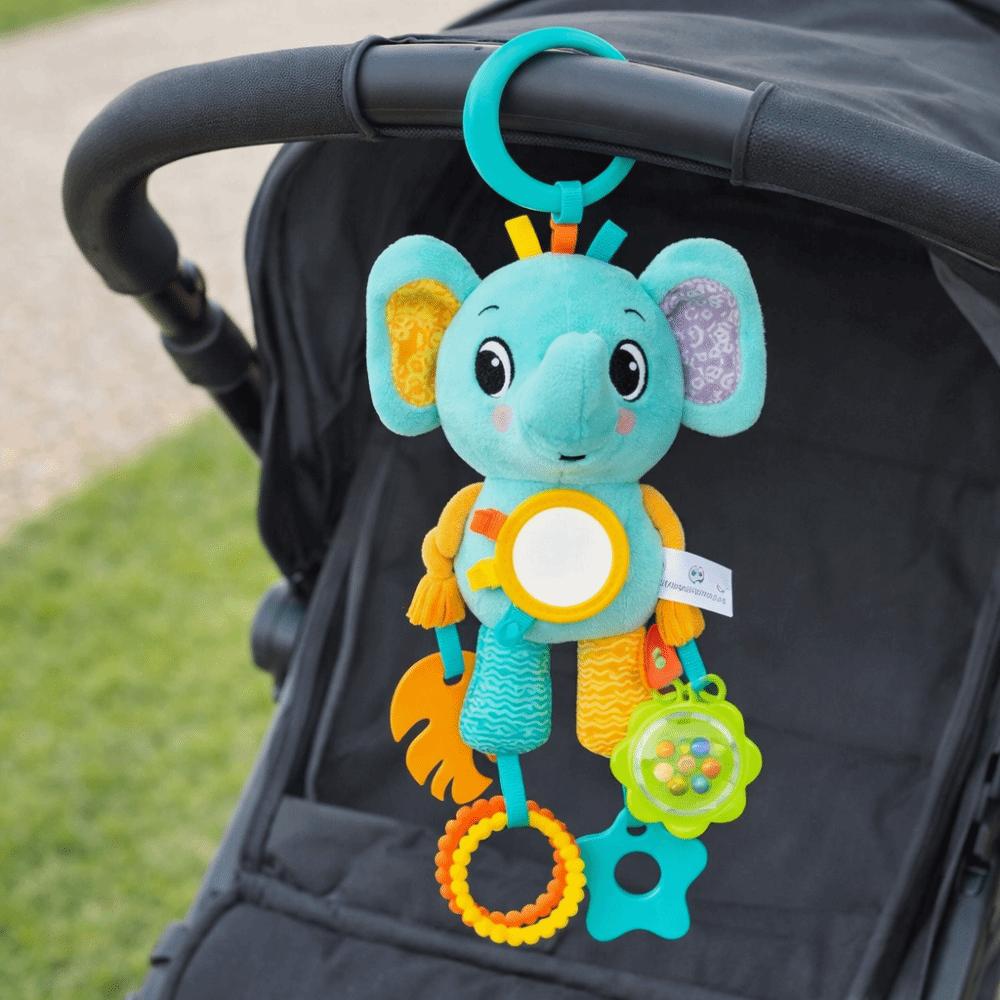 Soft Crinkle Sensory Learning Toy Plush Material Teether Toy Plush Animal Wind Chime  Crib Use