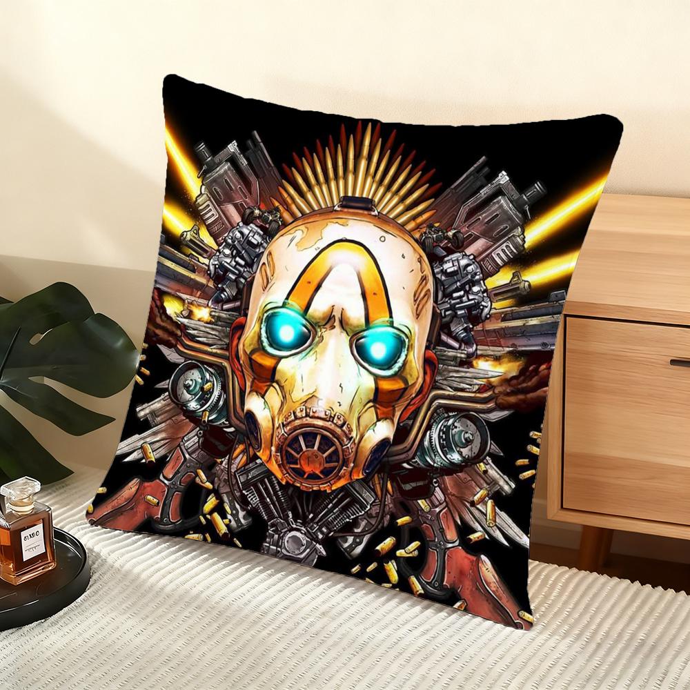 B-Borderlands Game Cushion Cover Soft Short Plush Pillow Cover Smooth Cozy Texture Aesthetic Cushion Case Home Decor