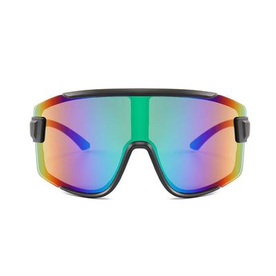 New Fashion Large Frame Colorful Riding Sunglasses One Piece Off Road Windproof Eye Protection Outdoor Sports Glasses