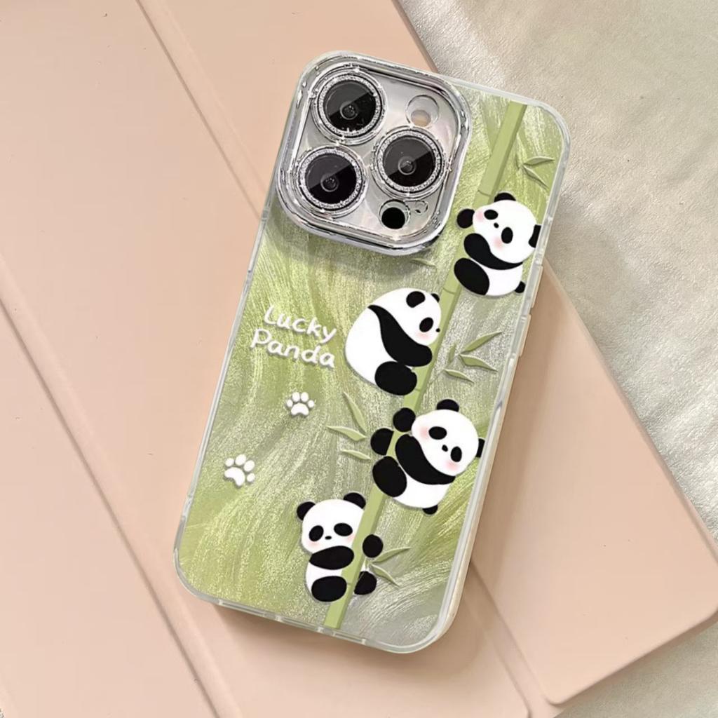 Bamboo Panda for IPhone 16 Mobile Phone 15 Cases 14 Protection for IPhone 13 Sets 12 Silicone Full Package