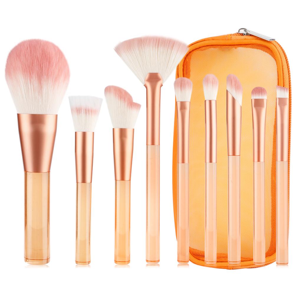 New 9 transparent handle makeup brush cover brush loose powder blush brush grooming brush eyeshadow brush beginner beauty tool