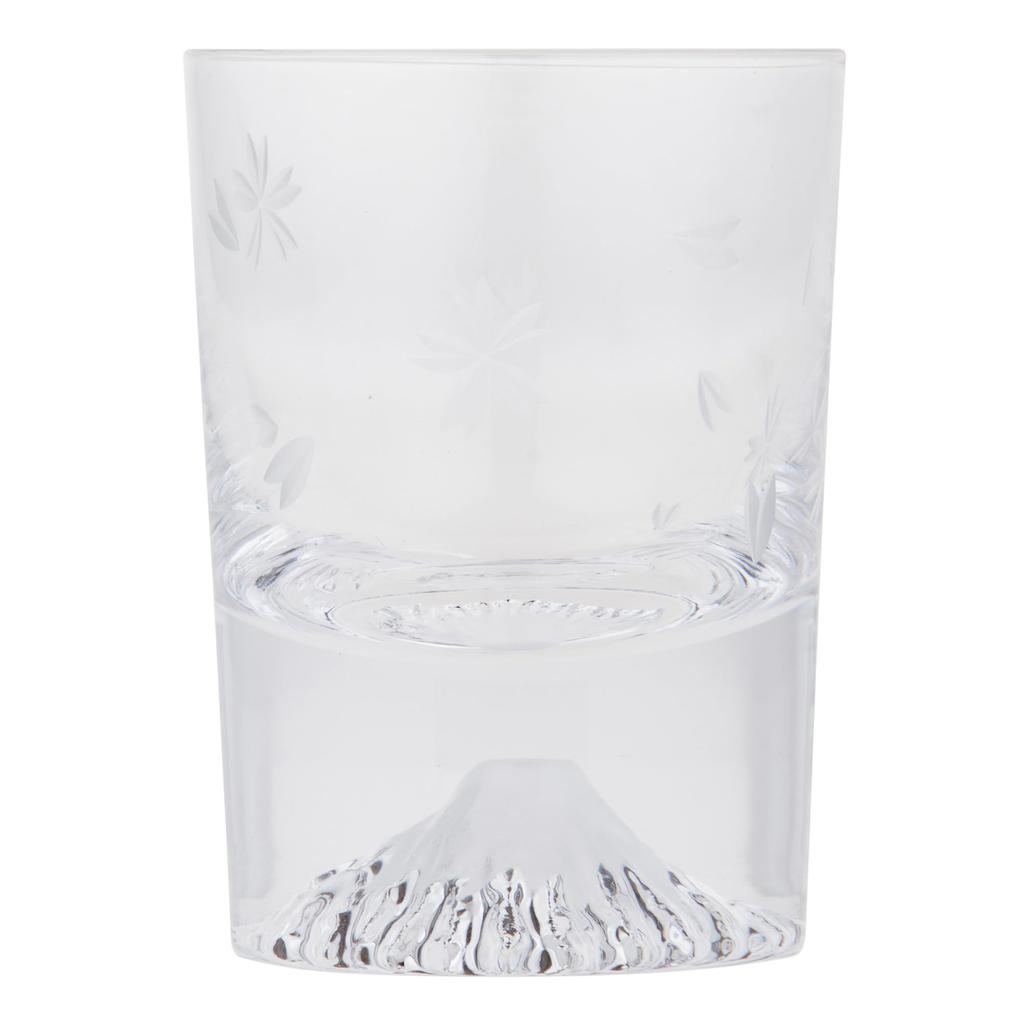 [Authentic Product] Tajima Glass "Edo Glass" Mini Cherry Blossom Mt. Fuji Cherry Blossom Cut Sake Glass, Approx. 5.5cm Diameter x 7.5cm Height, Approx