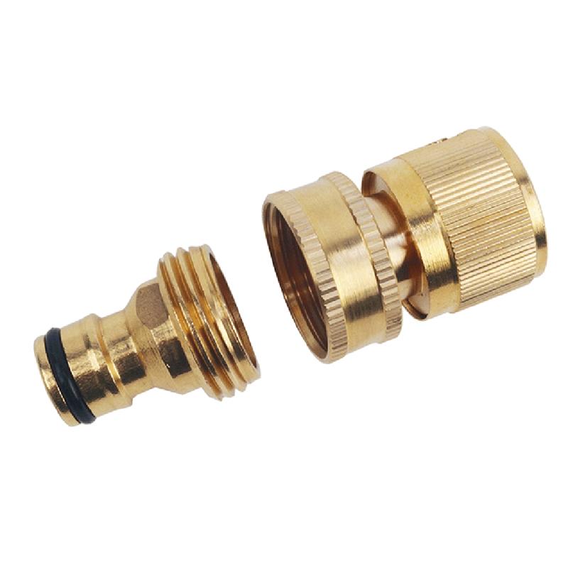 Brass 3/4Inch Threaded Quick Connector, Garden Water Connector, Car Washing Machine Male/Female 3/4Inch