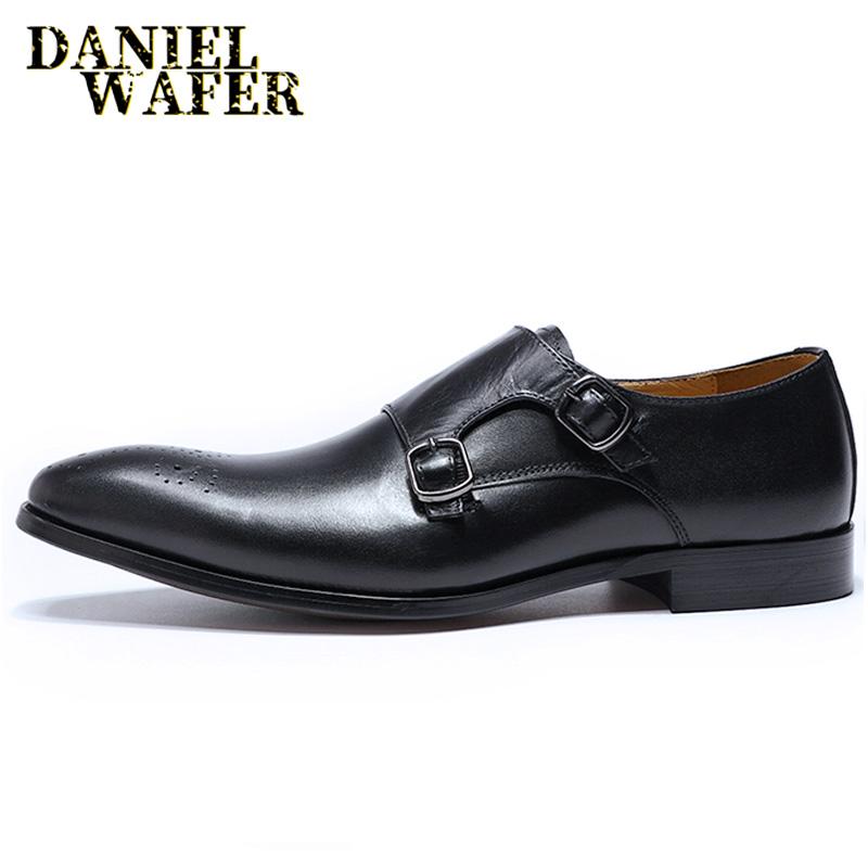 Fashion Luxury Mens Casual Shoes Elegant Office Business Wedding Dress Formal Shoe Comfortable Double Monk Strap Slip on Loafers for Men