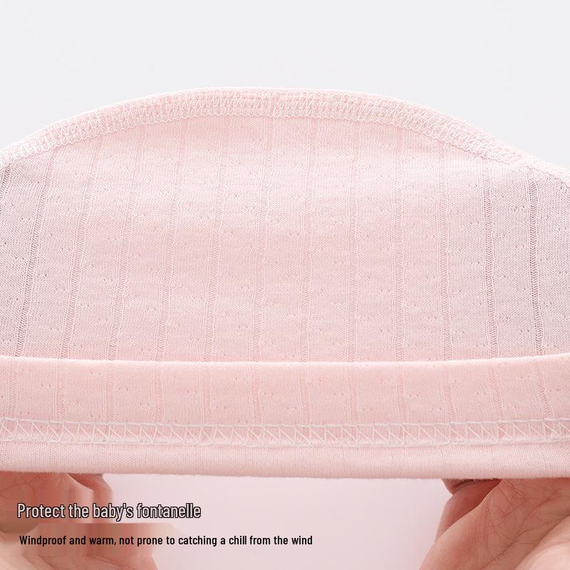 Baby Pure Cotton Jacquard Hat – Lightweight, Breathable & All-Season Protection for Fontanelle