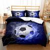 Football Sports Bedding Set 3PCS Soccer Ball Print Cover, Athletic Decor for Kids Teens