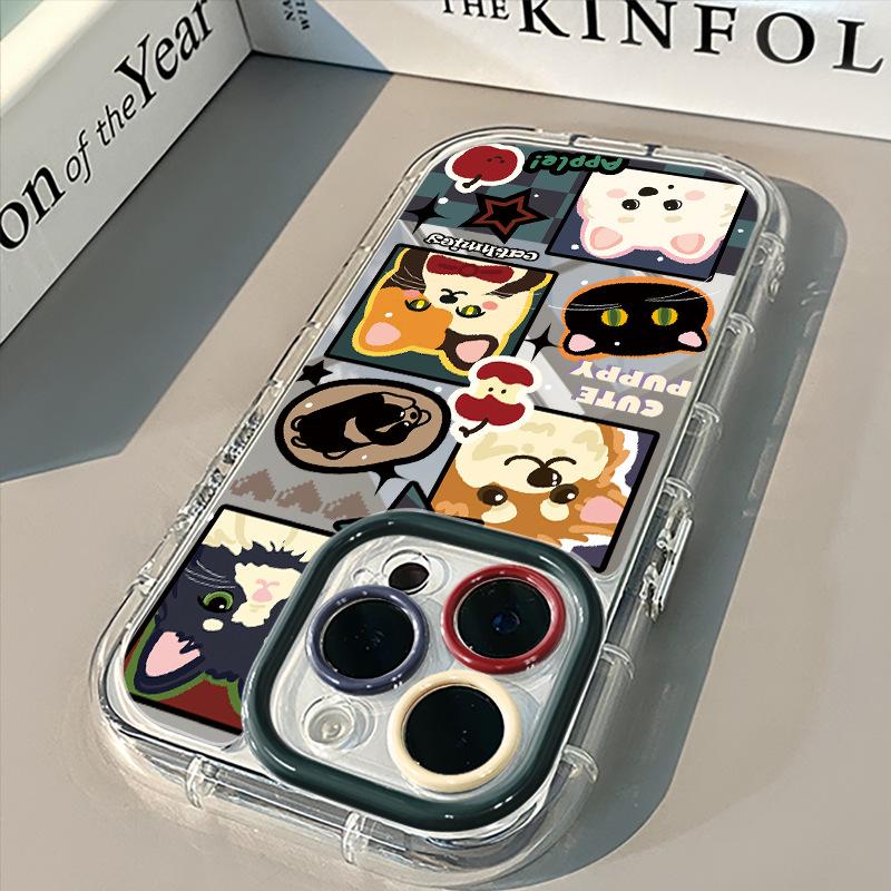 Cartoon Dog for IPhone16promax Phone Case for Apple 15 Cream Mirror All-inclusive 11/14/xs