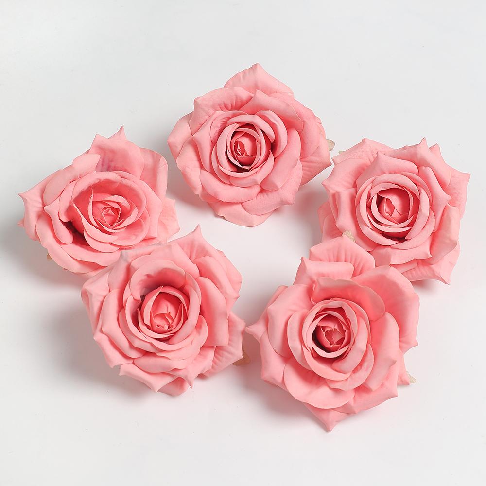 3/5/10Pcs Rose Artificial Silk Fake Flowers for Home Room Decoration DIY Accessories 8cm Fake Flowers Wedding Brides Party Decor