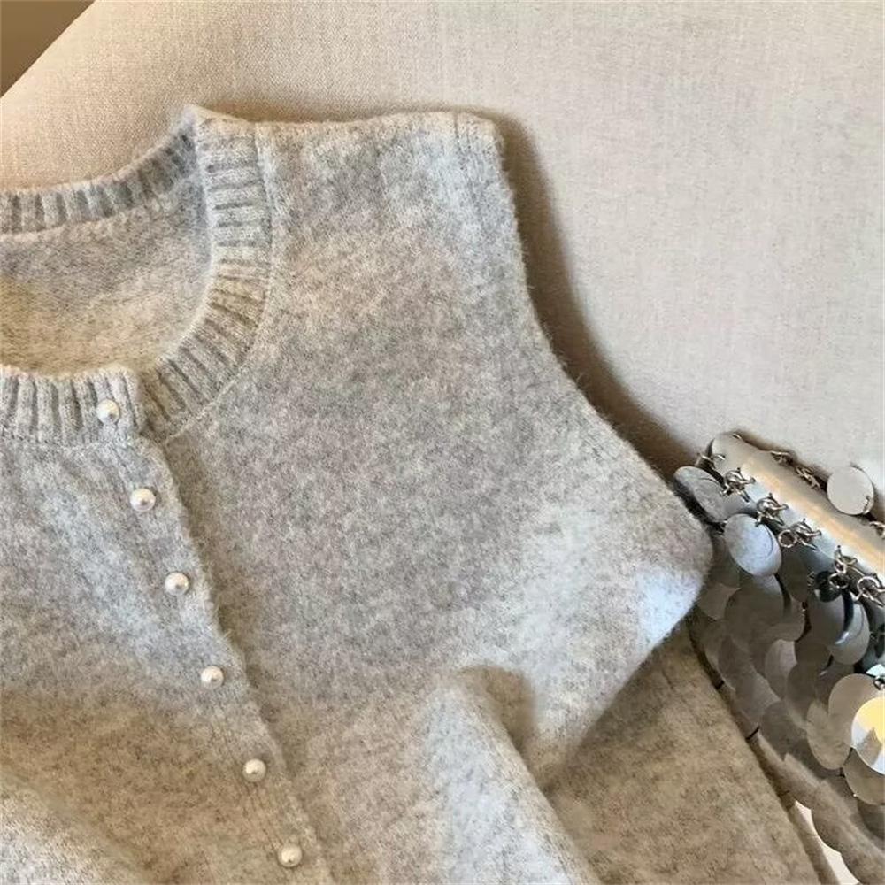 Spring Autumn Korean Sleeveless Sweater Vest Round Neck Cardigan Simple Knit Waistcoat Comfortable Women's Clothing Top