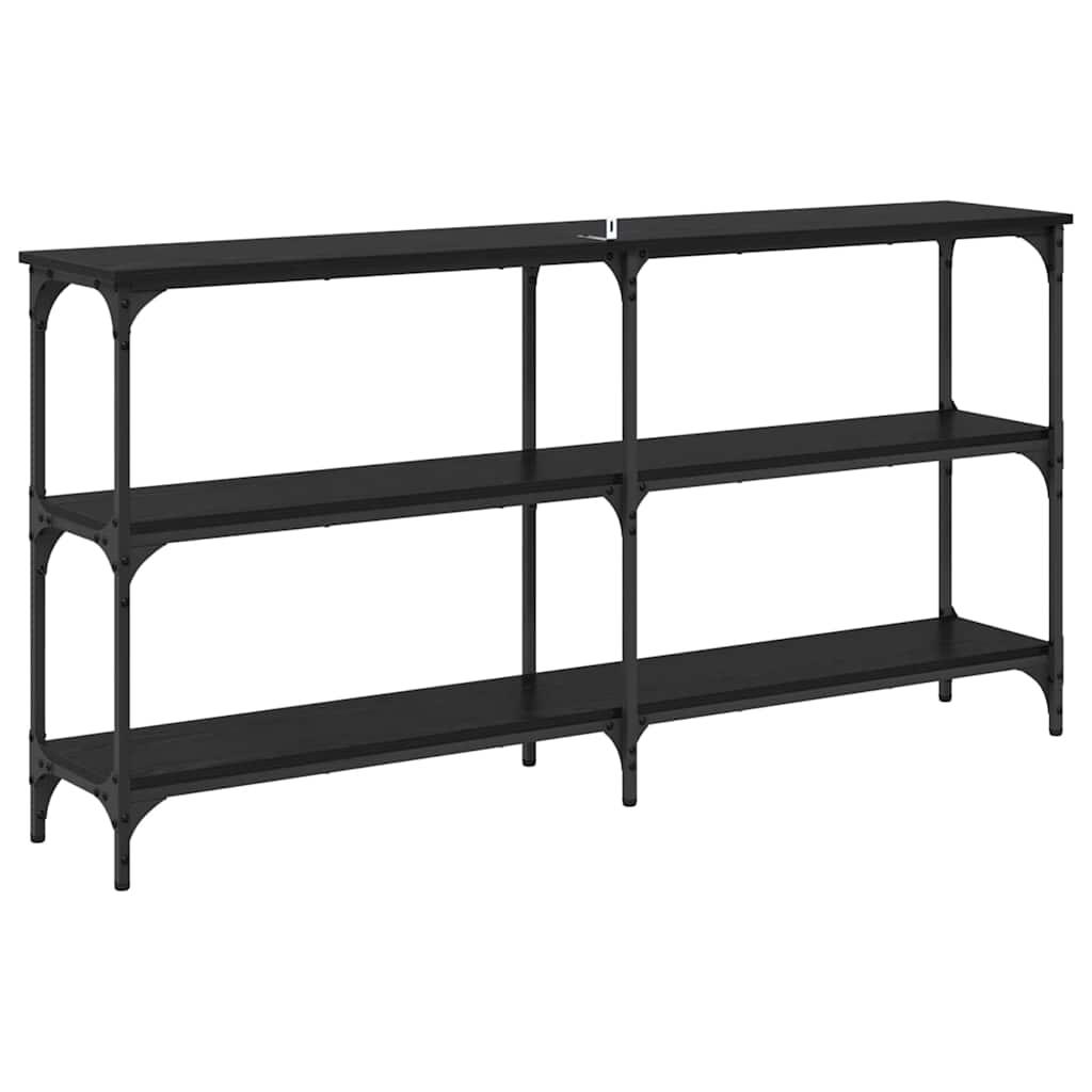Console Table Black Oak Effect 150 X 29 X 75 Cm