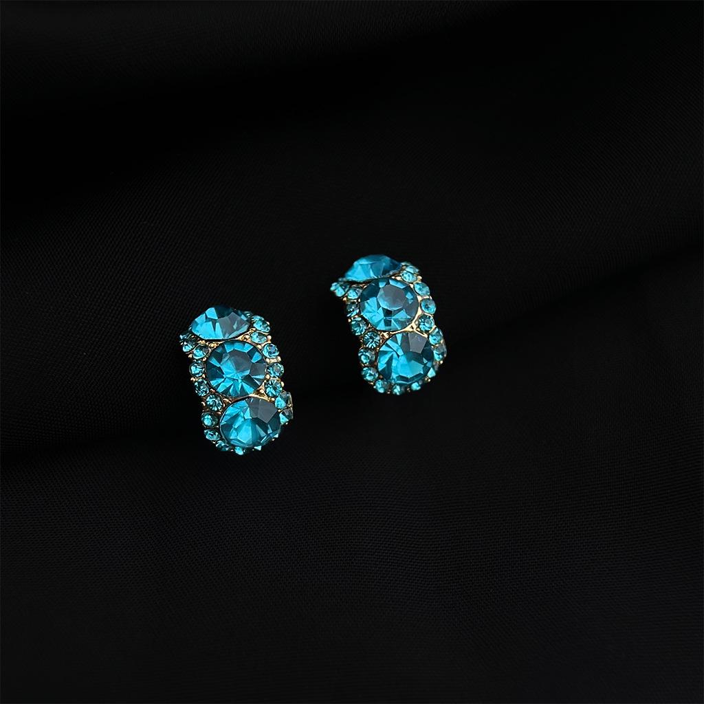 18K Gold Plated Clip-on Enamel Flower Earrings - Non-Pierced, High Color Retention