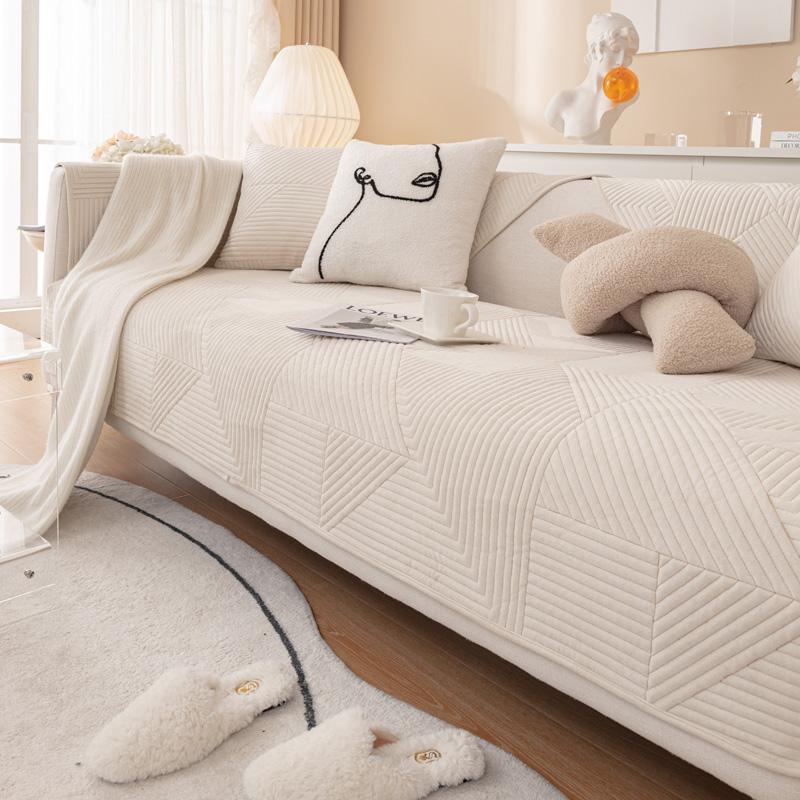 Non-SlipThicken Plush Sofa Cushion Mat Modern Simplicity Sofa Towel Home Couch Winter Milk Plush Sofa Cover for Living Room