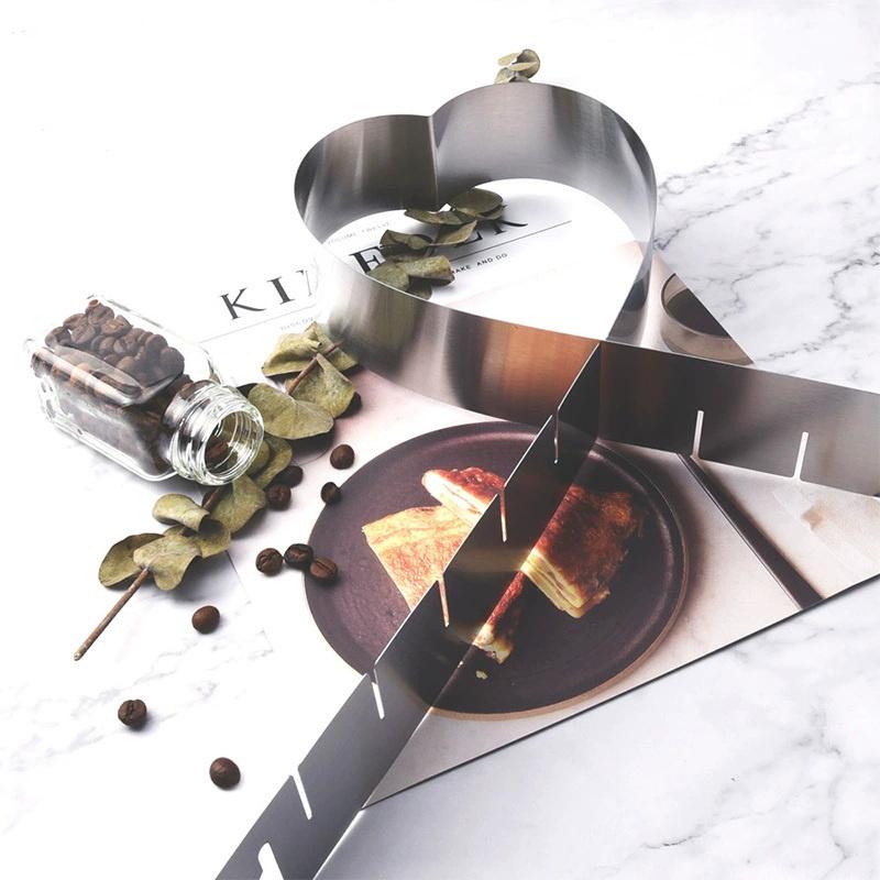 Cake Molds Heart Shaped Stainless Steel Adjustable Retractable Mousse Ring Heart Chocolate Mold Bakery Accessories(7.8-15.7Inch)