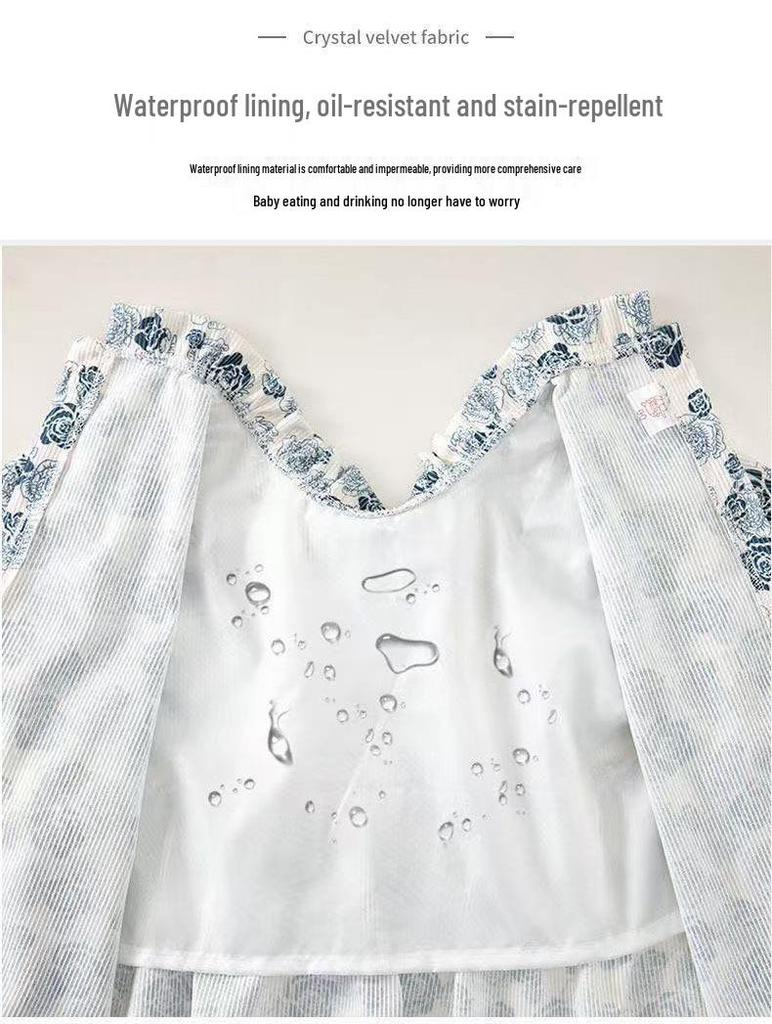Waterproof Baby Smock: Stain-Resistant, Back-Wearing Princess Dress for Autumn/Winter - Ideal as Eating Clothes or Outerwear.