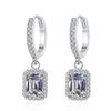 Emerald Cut Moissanite Stud Earrings In Platinum-Plated S925 Sterling Silver