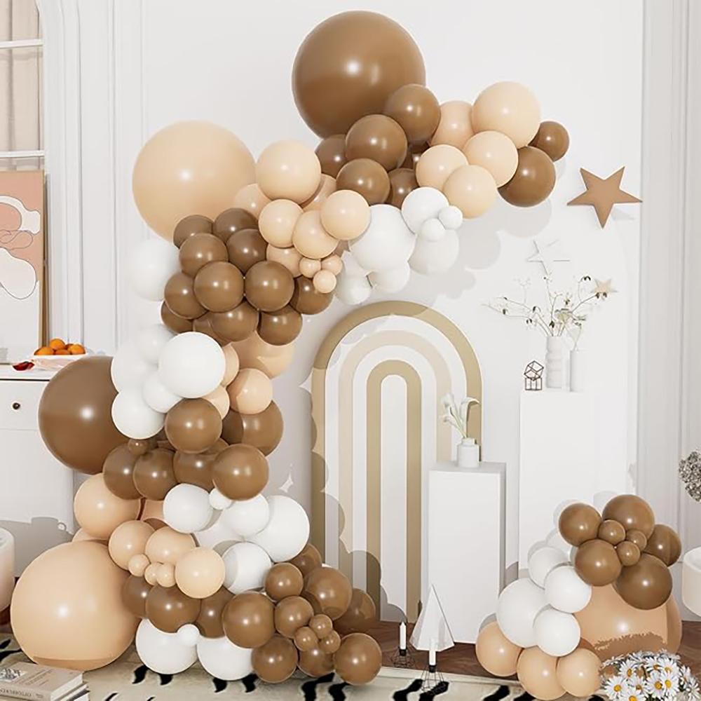 Khaki Balloons Arch Nude White Ballon Garland Kit Brown Theme Birthday Party Baby Shower Gender Reveal Wedding Decoration Globos