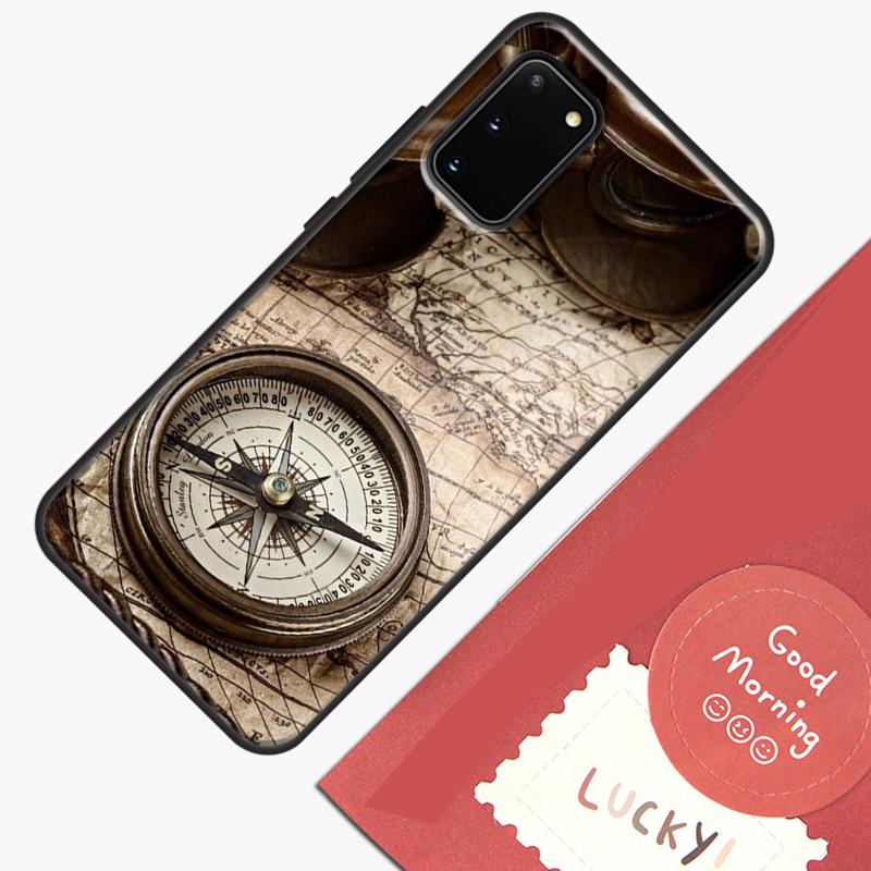 World Map Compass Nautical Phone Case For Samsung Galaxy S26 S25 Ultra S20 S21 S22 S23 S24 S10 Plus S25 FE Cover Shell