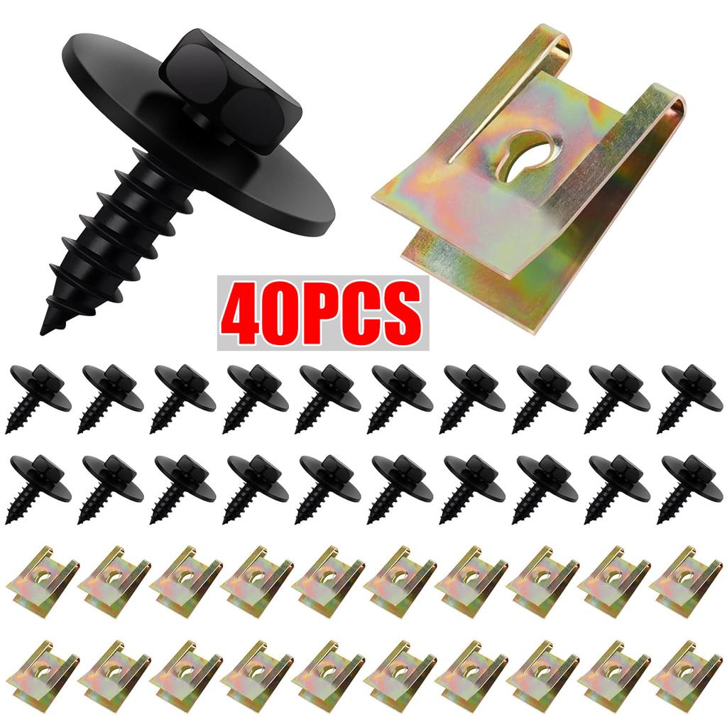 Gemischte Auto-Motorräder Metallschraube Gewindeschneidbefestigung Clip U-Typ Clip mit Schraube Anti-Rost-Schutz Clip Schraube Schnalle Eisenblech