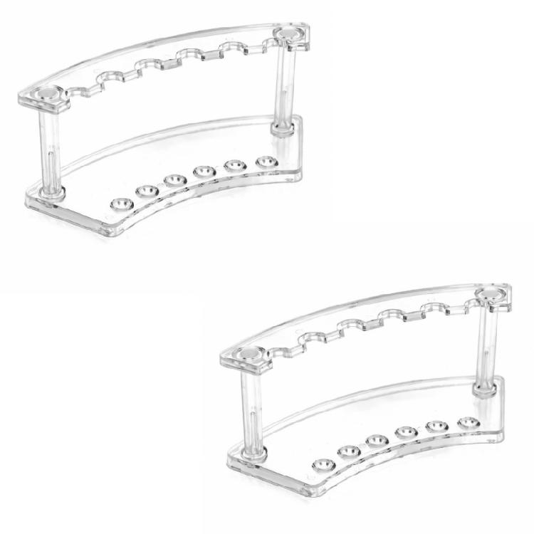 2 Pcs 6-Slots Pencil Holder Pen Display Stand Multifunctional Desk Organisers Vertical Pen Holder for Office School 1