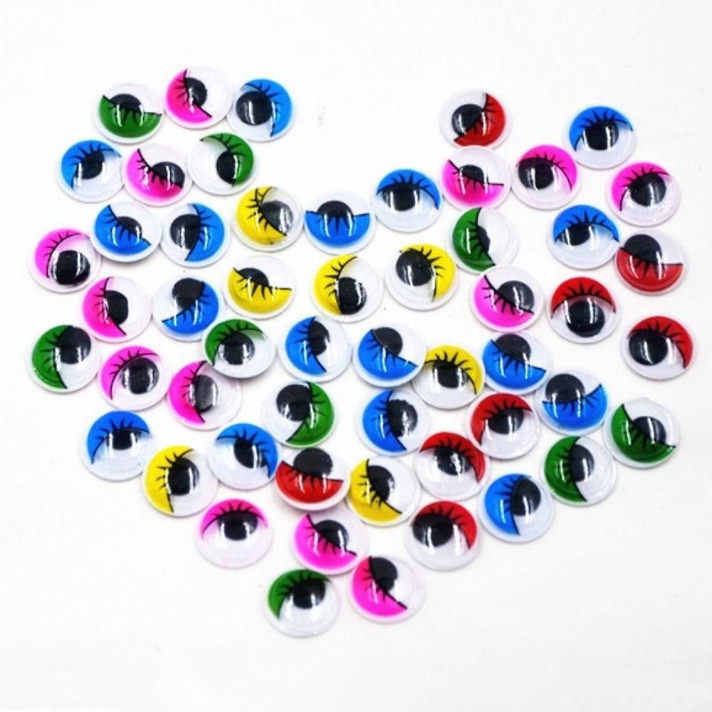 50/100pcs/bag Plastic Dolls Activity Eyes with Eyelashes DIY Kindergarten