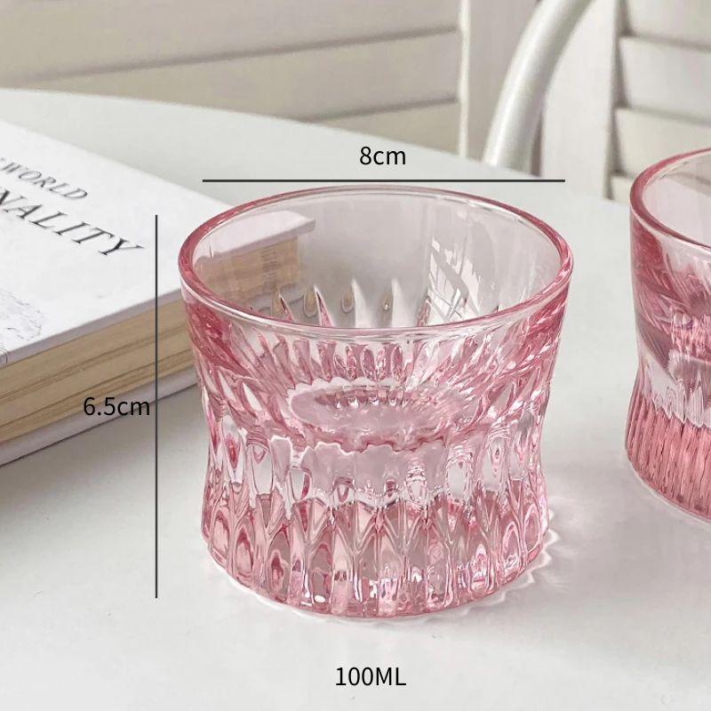 Novel Crystal  Glass Cup Thick Pink Ladies Wineglass Whisky Puck Transparent Brandy Cup Ice Coffee Cup