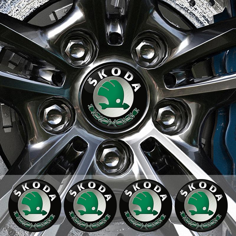 AAAIZ1 56MM Wheel Hub Cap Sticker Car Caps Rim Stickers Badge Cover For Skoda Octavia KAMIQ KODIAQ SUPERB RAPIDFABIA YETI