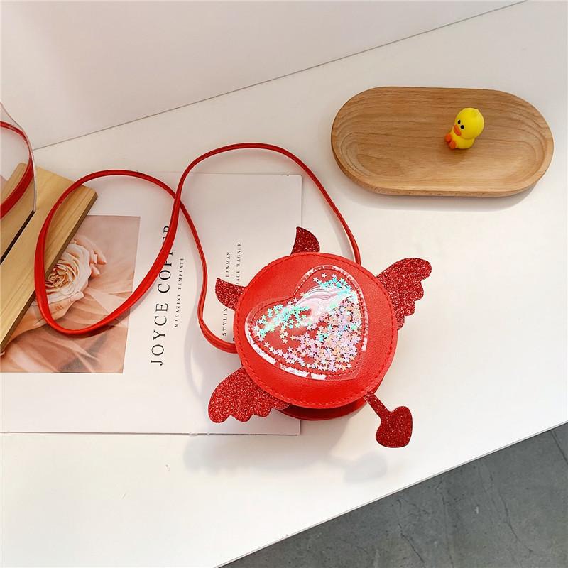 New Cute Cartoon Sequin Wings Kids Crossbody Bag Fashionable Princess Mini Purse