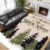 Christmas Custom Name Printed Square Area Rug Soft Non Slip Floor Carpet For Bedroom Holiday Gift