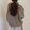 Women's  Buttoned Irregular Sweater Cardigan Round Neck Knitted Kacket