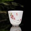 Chinese Ceramic Teacup Travel Personal Meditation Cup Hand Painted Lotus Leaf Tea Bowl Pu'er Master Cup Tea Set Accessories 65ml