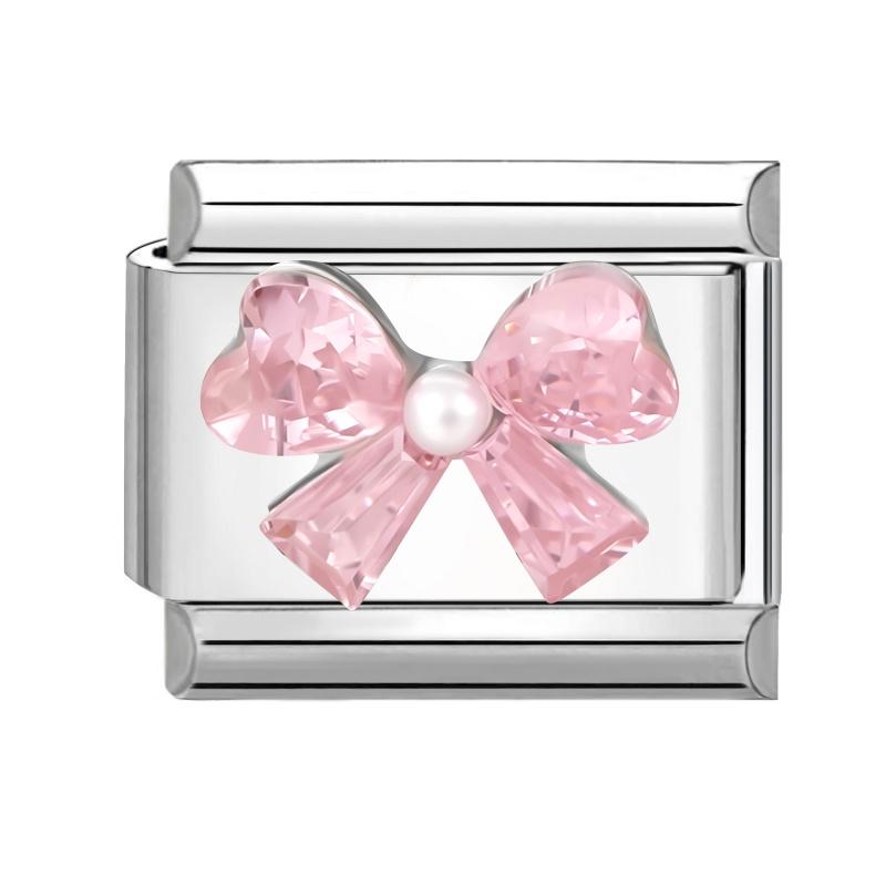 Shiny Colorful Crystal Butterfly Bow Knot Heart Italian Charm Links Fit 9mm Stainless Steel Bracelet Women Y2K DIY Making Gift