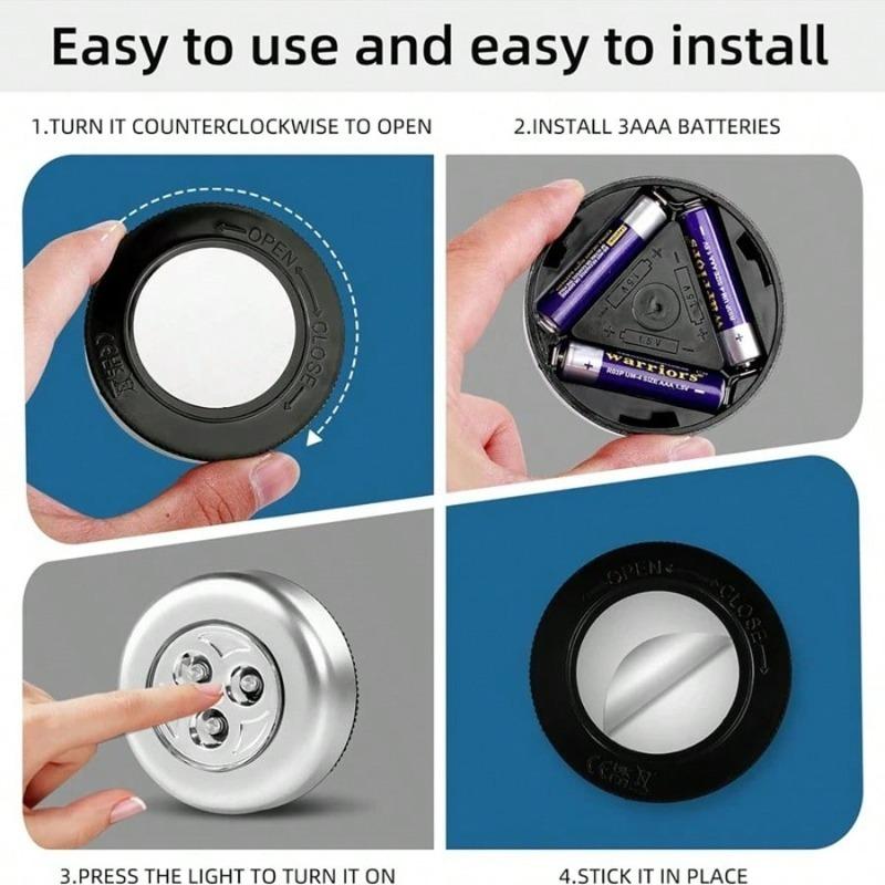 Battery-Free Touch LED Night Light-USB Rechargeable Stick-On Wall Lamp for Outdoor Camping,RV,Closet&Kitchen,Durable Motion