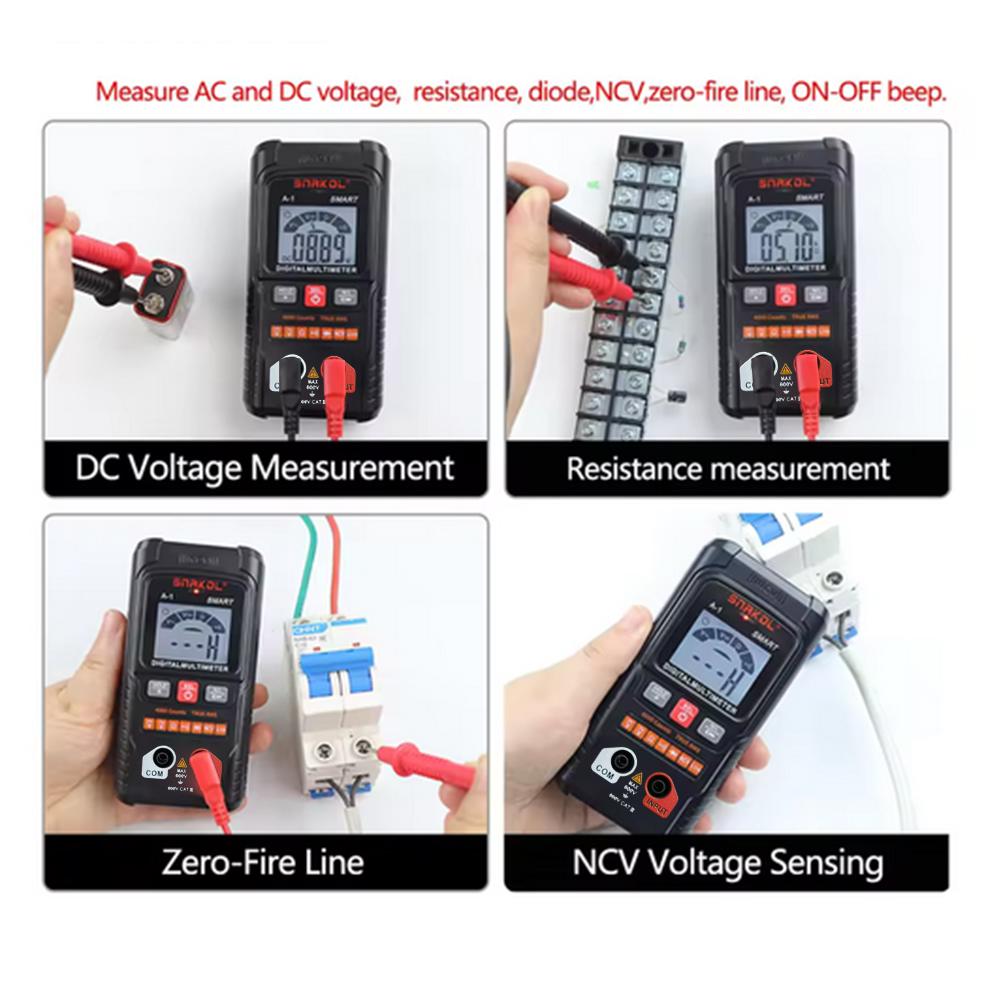Automatic Digital Multimeter 4000 Counts AC/DC Voltmeter Multimeter Auto-Ranging Smart Digital Multimeter Digital Multi Meter