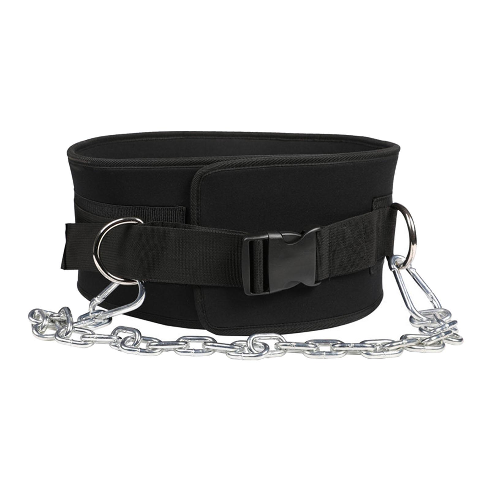 

Dipping Belt for Weightlifting with Chain Back Support Lightweight Comfortable Waist Support Pull Ups Body Building Weight Belt