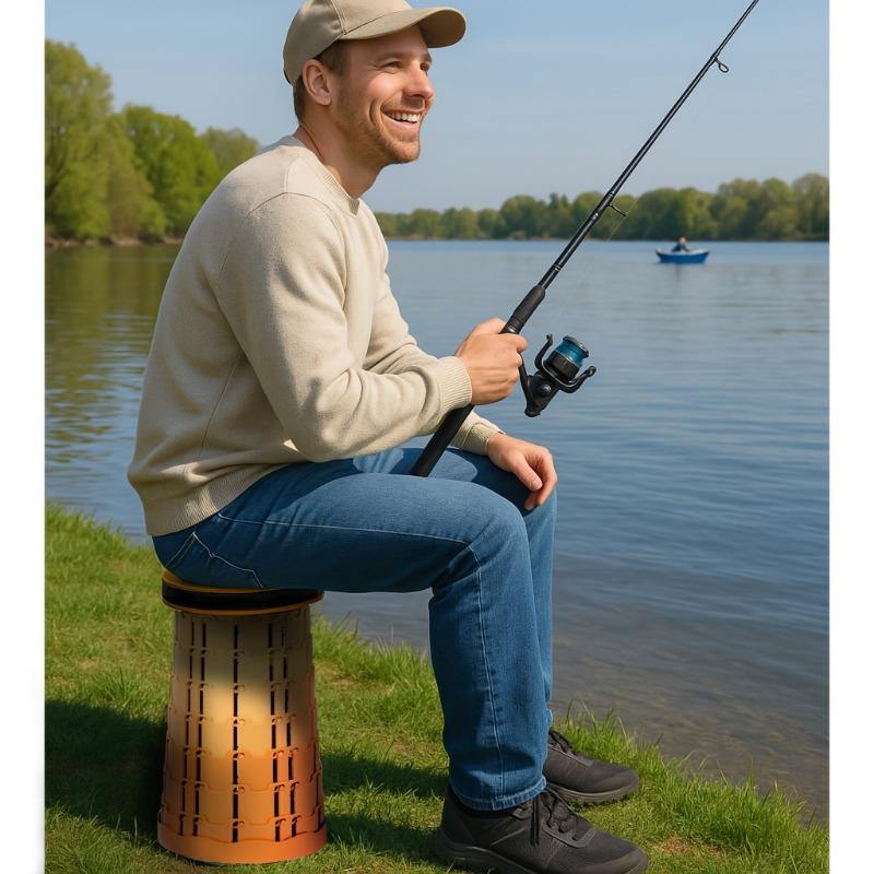 Telescopic Stool Portable Lightweight  Adjustable to 8 heights Load Capacity for Outdoor Fishing Hiking camping and BBQ