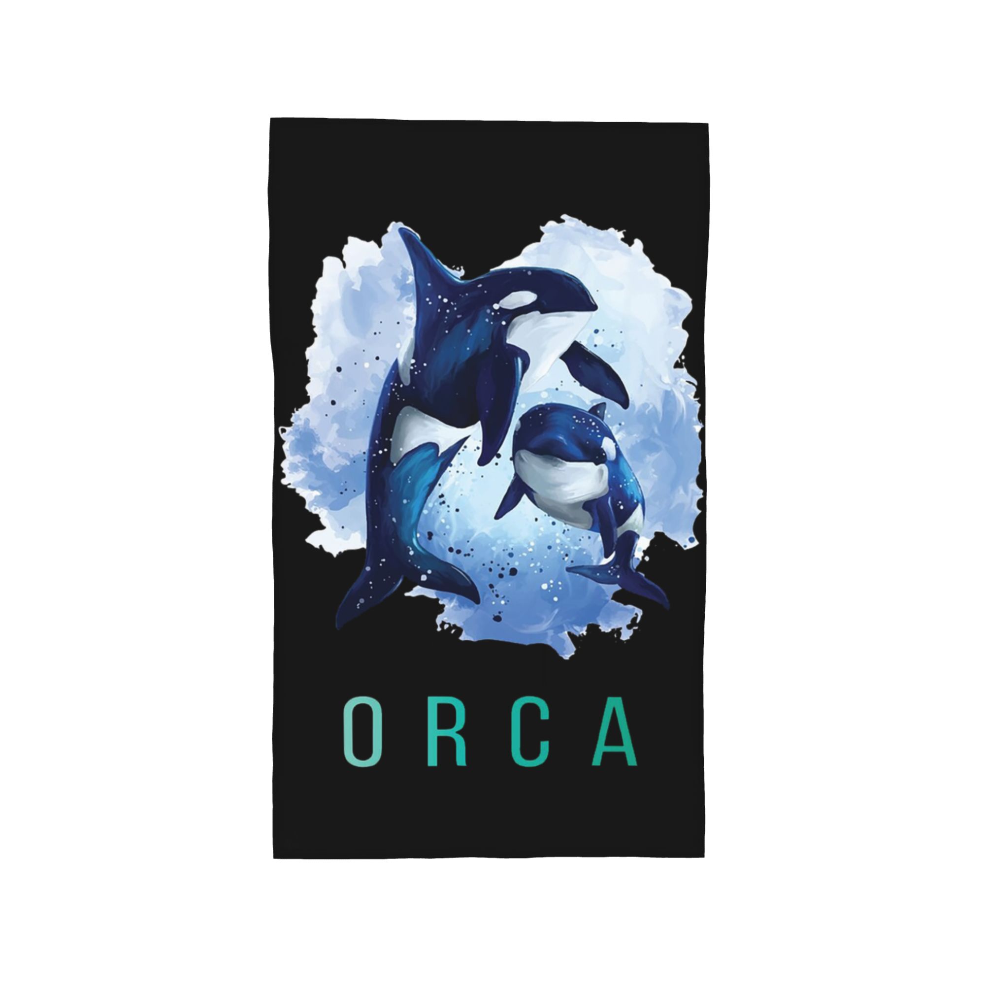 

Orca Aquatic Sea Ocean Killer Whale Soft Face Towel Quick Dry Pool Bath Cotton Towels Breathable W40*H60(CM)