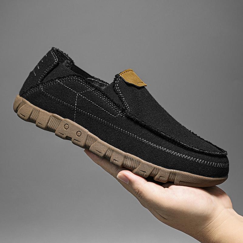 Luxury Brand Men's Casual Shoes Fashion Canvas Man Loafers Slip-on Walking Footwear Breathable Lightweight Lazy Driving Shoes