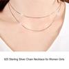 Woman Necklace Copper Chains Fashion Collarbone Decor Birthday Ladies Plated Silver Jewelry Neck for Dating Jewelries