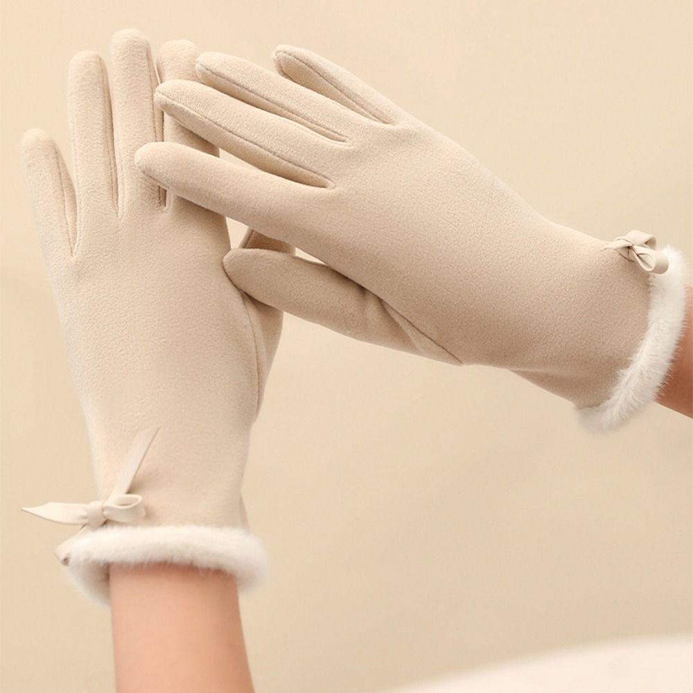 Thermal Lined Female Touchscreen Gloves Solid Color Women's Winter Thermal Gloves Warm Equipment