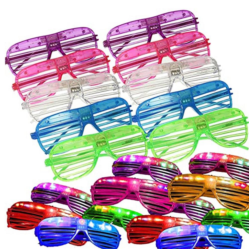 Dark Party Sunglasses Neon Light Up Glasses LED Glasses Shutter Shades Glasses Glow Sticks Glasses