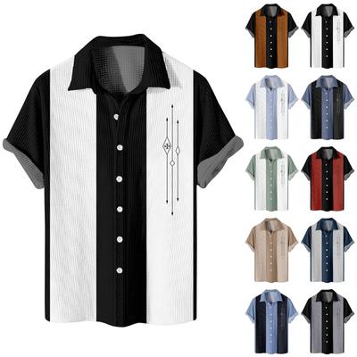 חולצות גברים עם שרוולים קצרים עם כפתור מודפס בהוואי גברים אופנה מזדמנת חולצות שרוולים קצרים