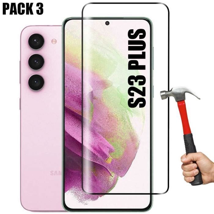 Verre Trempé - Samsung - Galaxy S23 Plus - Pack de 3 - Résistant aux chocs - Facile à installer